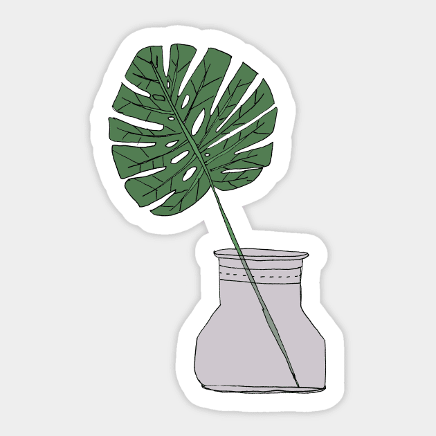 Monstera Leaf Sticker by LauraKatMax